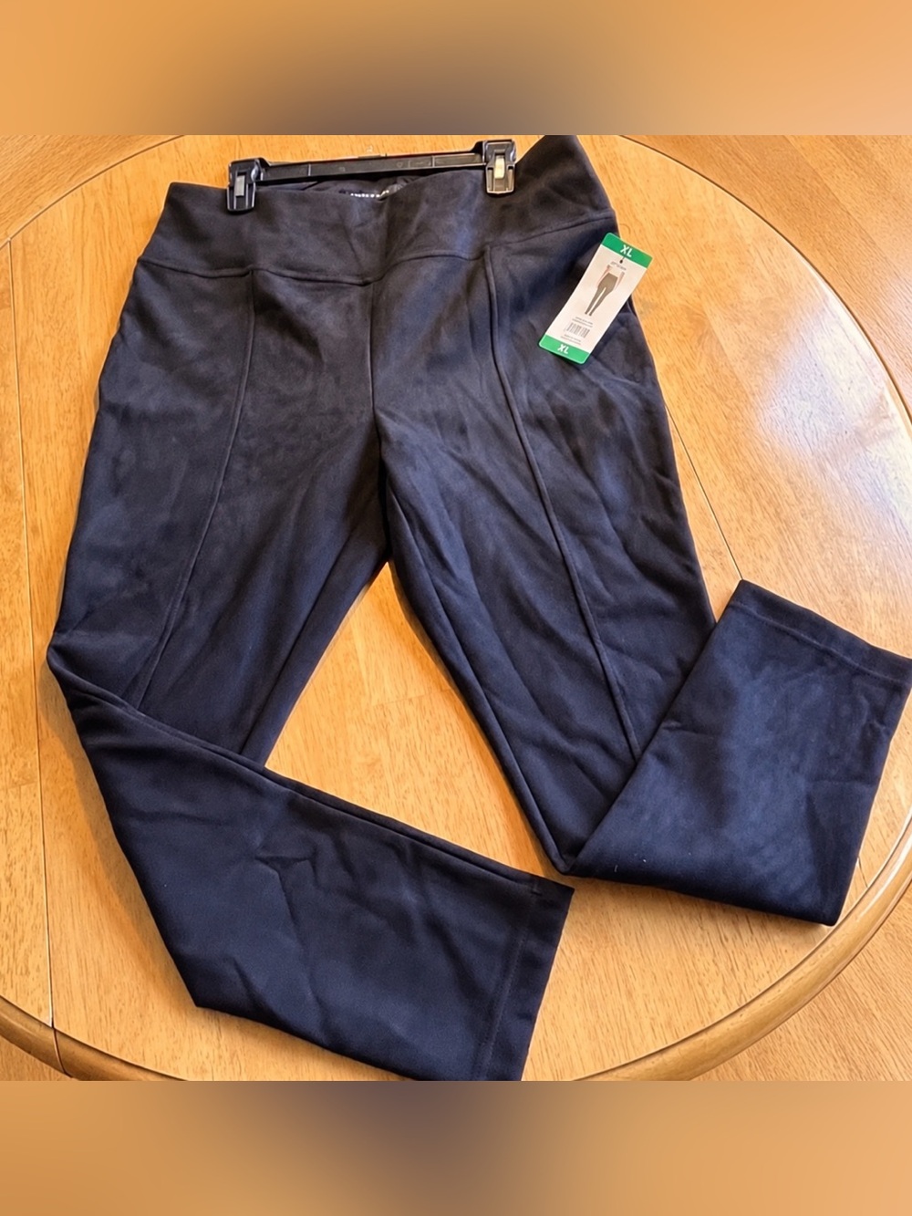 Andrew Marc Faux Suede High Rise Pull-On Pants Black XL NWT 29” Inseam